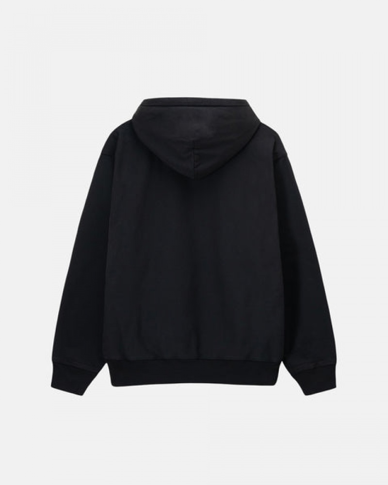 Férfi Stussy Overdyed Stock Logo Hoodie Kapucnis Pulóver Fekete Magyarország | HJN-1643