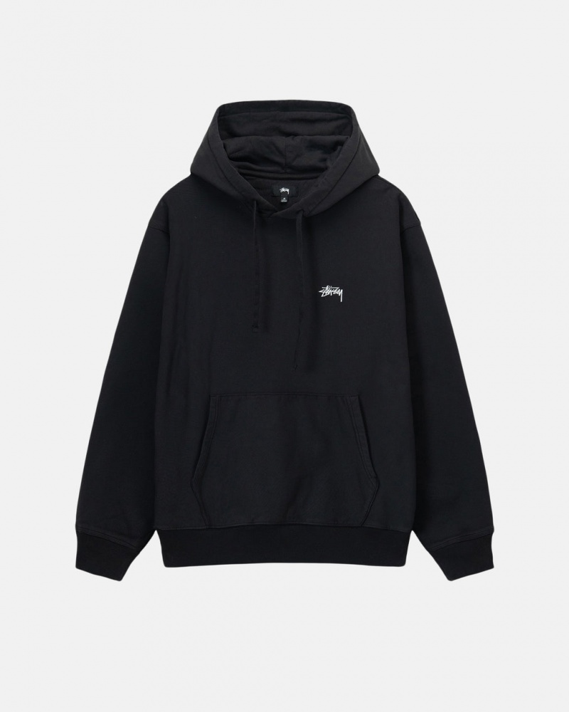 Férfi Stussy Overdyed Stock Logo Hoodie Kapucnis Pulóver Fekete Magyarország | HJN-1643