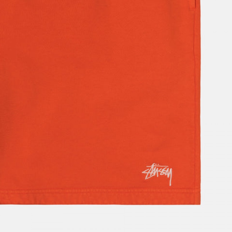 Férfi Stussy Overdyed Stock Logo Rövid Pulóverek Narancssárga Magyarország | OXZ-6590