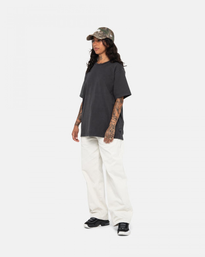 Férfi Stussy Pigment Dyed Crew Felsők Fekete Magyarország | OFD-2208