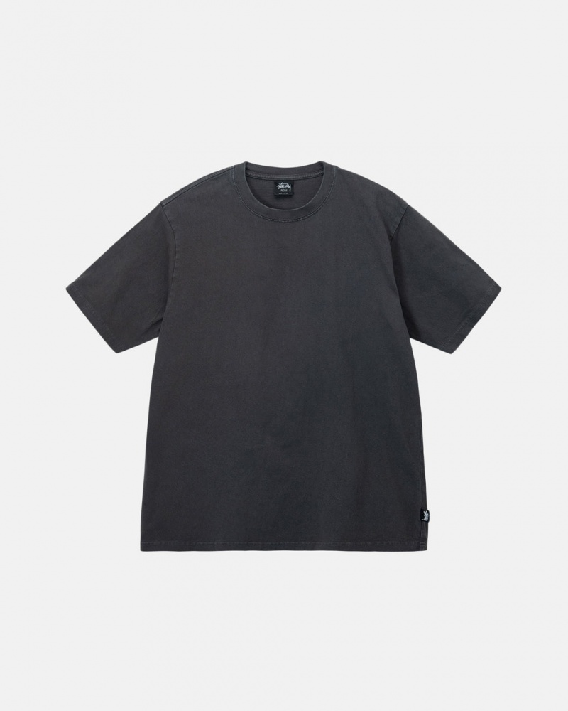 Férfi Stussy Pigment Dyed Crew Felsők Fekete Magyarország | OFD-2208