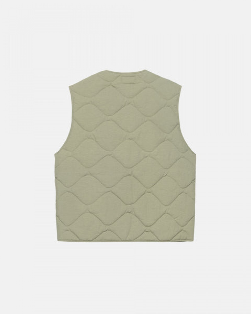 Férfi Stussy Recycled Nejlon Liner Vest Mellény Barna Magyarország | XQD-9792