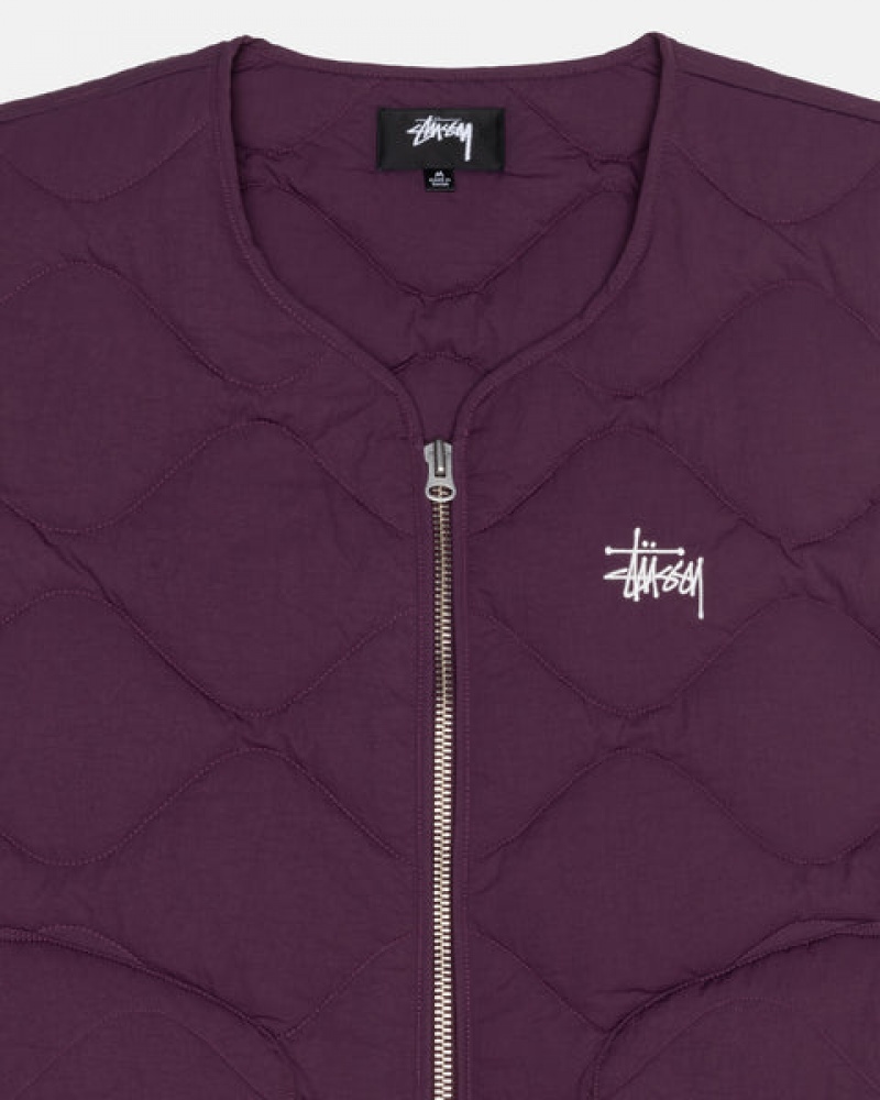 Férfi Stussy Recycled Nejlon Liner Vest Mellény Fukszia Magyarország | XFK-4639