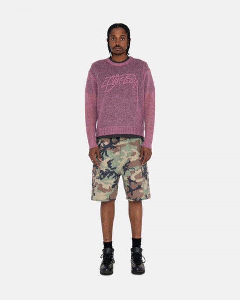 Férfi Stussy Ripstop Cargo Beach Rövid Rövidnadrág Camo Magyarország | QVA-7906