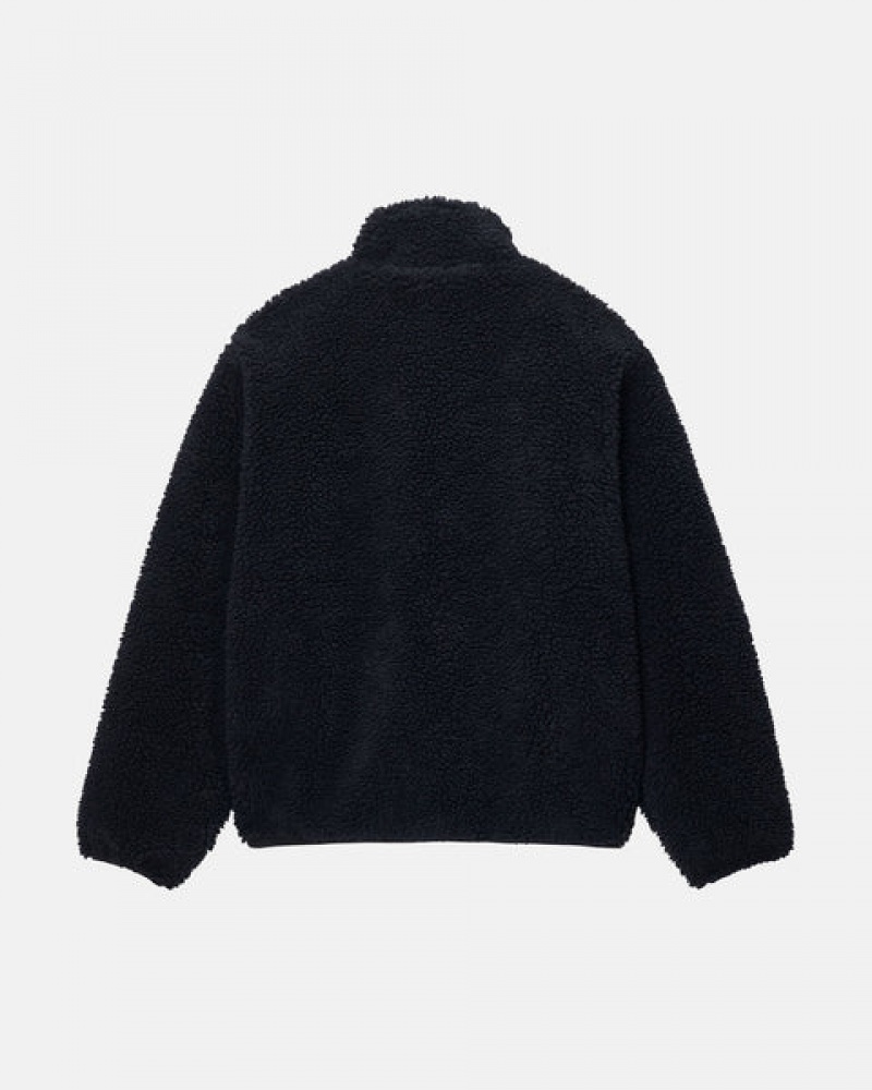 Férfi Stussy Sherpa Reversible Jacket Kabát Fekete Magyarország | MNP-1999