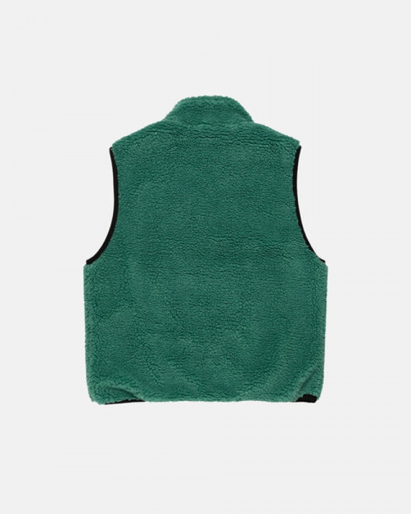 Férfi Stussy Sherpa Reversible Vest Mellény Türkiz Magyarország | UUM-3205