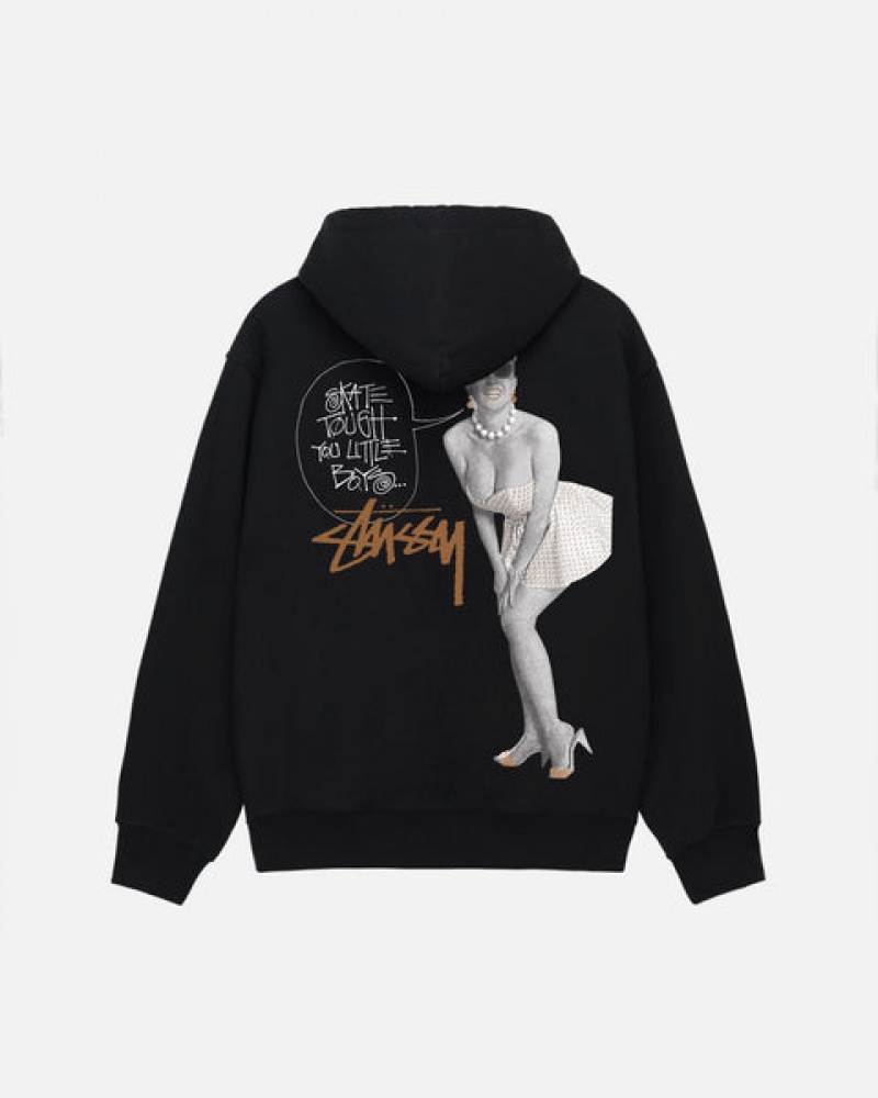 Férfi Stussy Skate Tough Zip Hoodie Kapucnis Pulóver Fekete Magyarország | XZI-9236