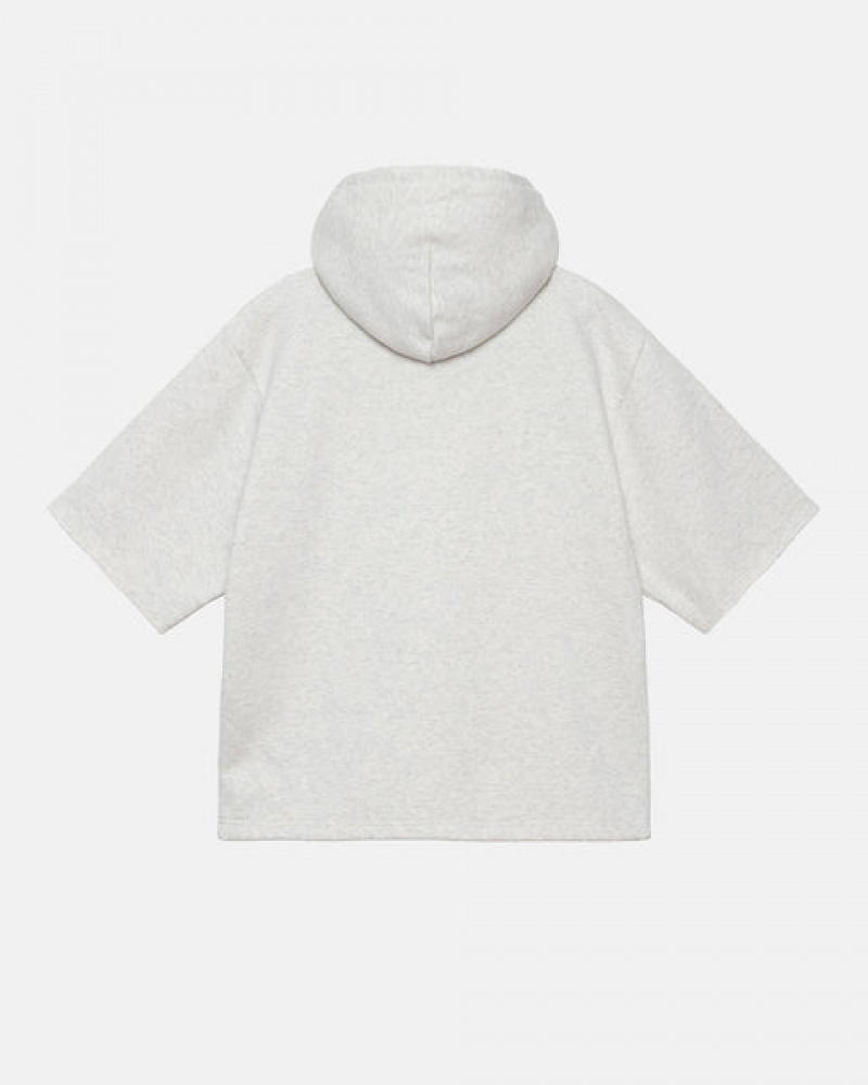 Férfi Stussy Ss Boxy Cropped Hoodie Kapucnis Pulóver Szürke Magyarország | JIC-4385