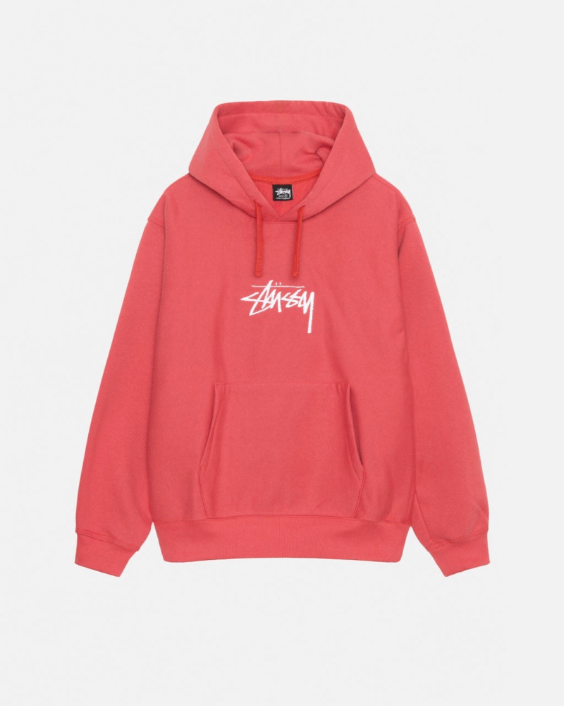 Férfi Stussy Stock Logo Applique Hood Pulóverek Piros Magyarország | UIP-2395