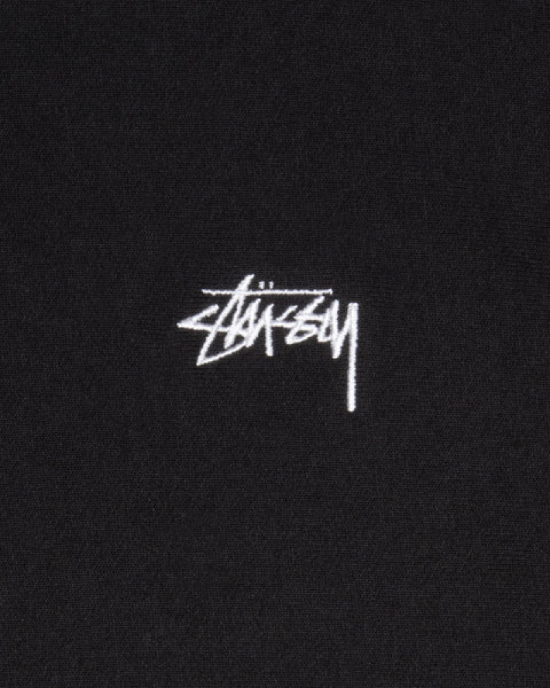 Férfi Stussy Stock Logo Crew Pulóverek Fekete Magyarország | EED-7486