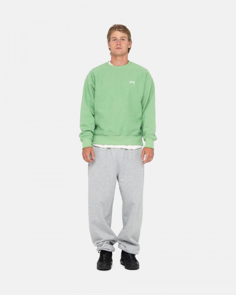 Férfi Stussy Stock Logo Crew Pulóverek Zöld Magyarország | RBC-6886