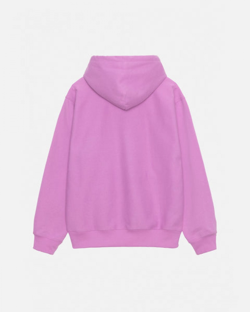 Férfi Stussy Stock Logo Hood Pulóverek Lila Magyarország | VGP-5229