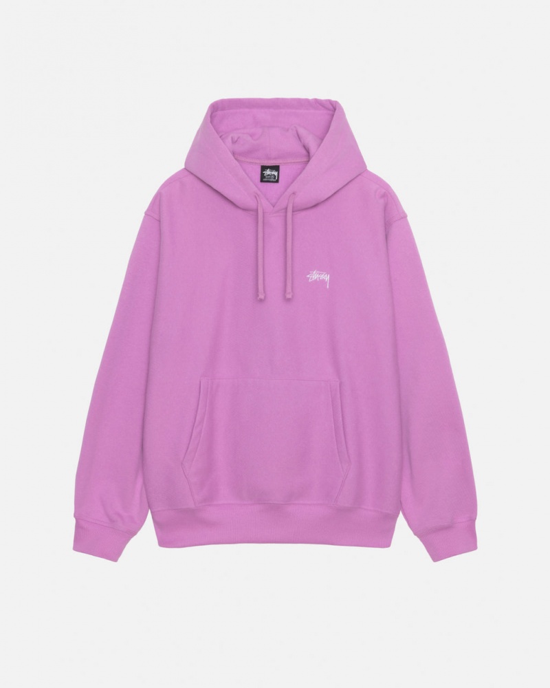 Férfi Stussy Stock Logo Hood Pulóverek Lila Magyarország | VGP-5229