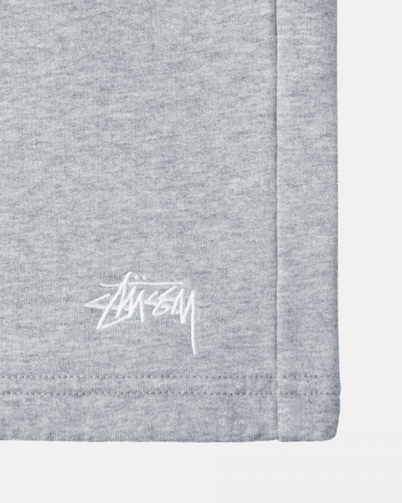 Férfi Stussy Stock Logo Sweat Rövid Sportnadrág Szürke Magyarország | ZBQ-8532