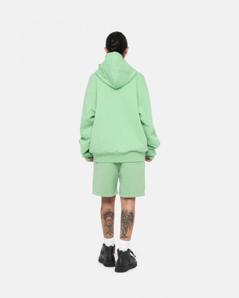 Férfi Stussy Stock Logo Sweatshort Rövidnadrág Zöld Magyarország | PYG-1173