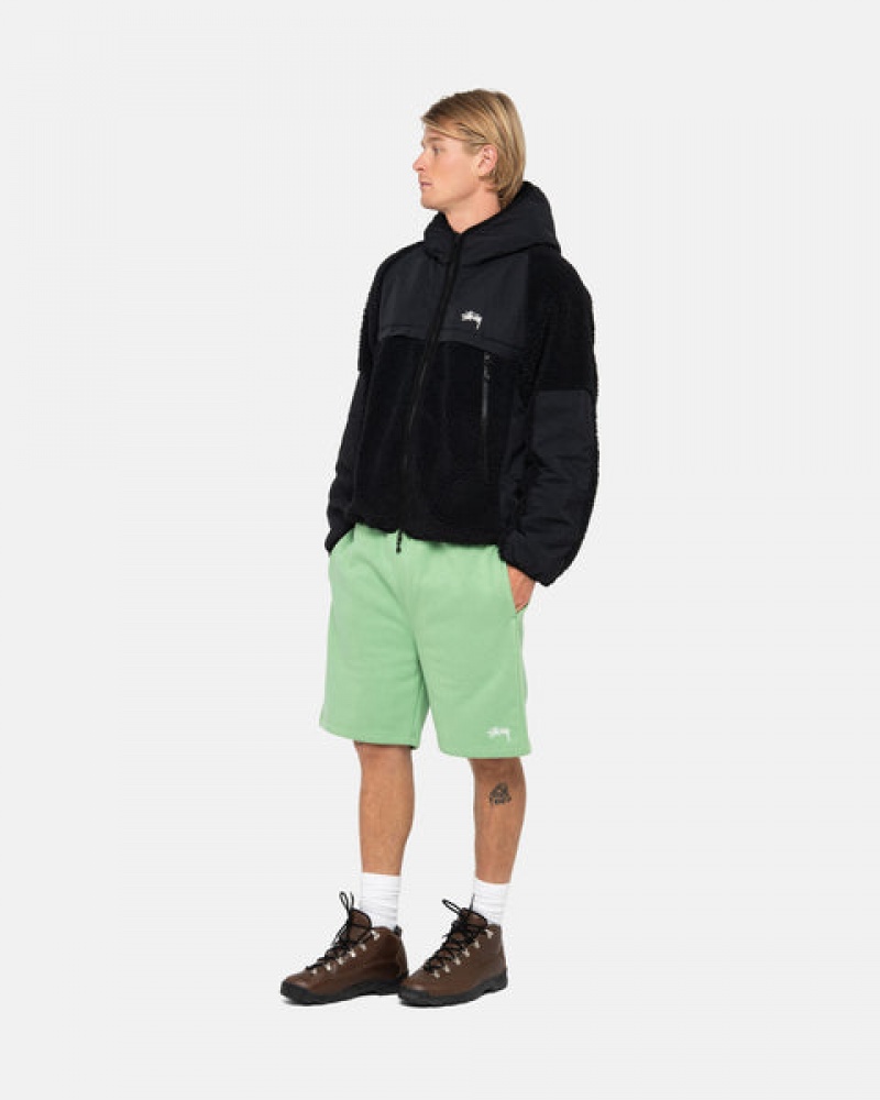 Férfi Stussy Stock Logo Sweatshort Rövidnadrág Zöld Magyarország | PYG-1173