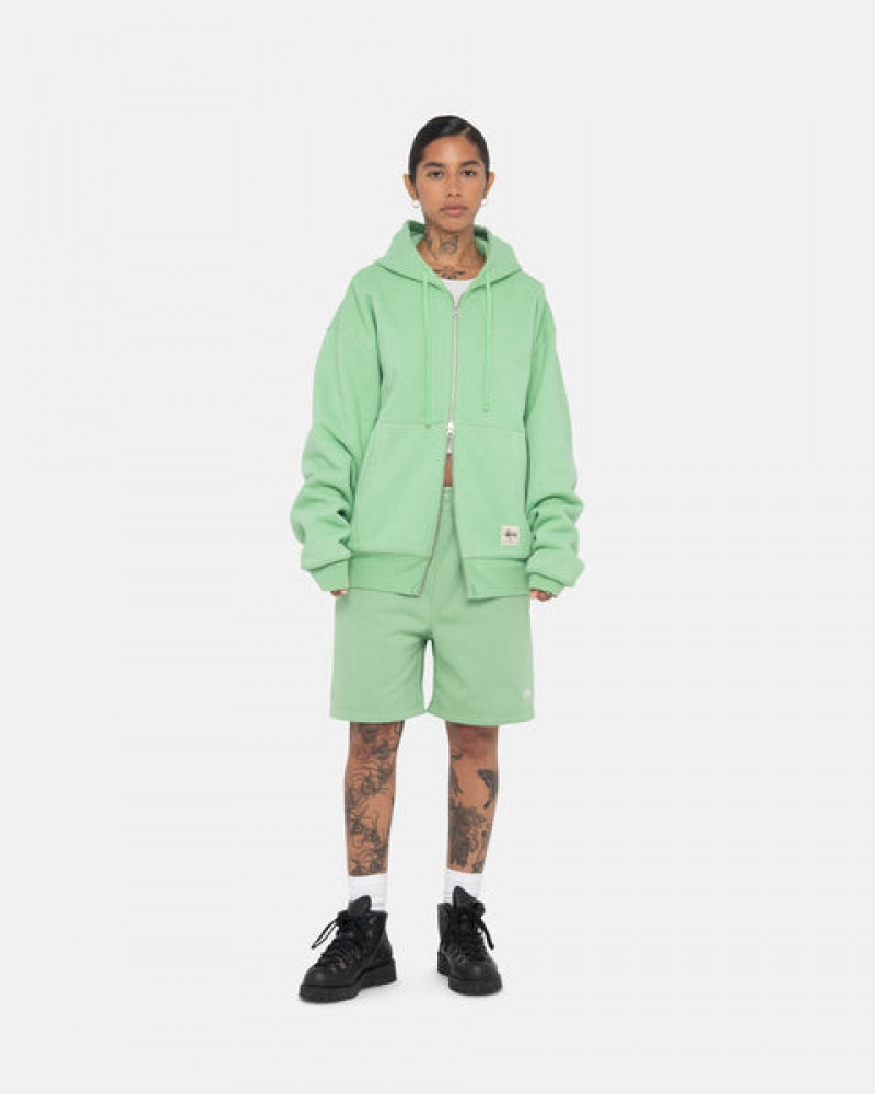 Férfi Stussy Stock Logo Sweatshort Rövidnadrág Zöld Magyarország | PYG-1173