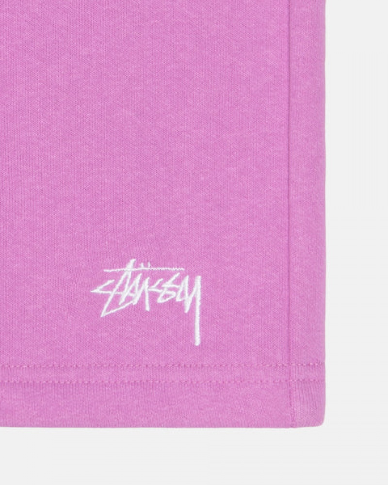 Férfi Stussy Stock Logo Sweatshort Sportnadrág Lila Magyarország | PQH-0626