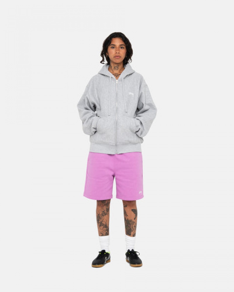 Férfi Stussy Stock Logo Sweatshort Sportnadrág Lila Magyarország | PQH-0626