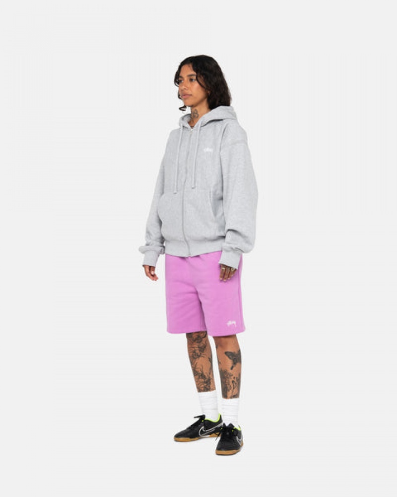 Férfi Stussy Stock Logo Sweatshort Sportnadrág Lila Magyarország | PQH-0626