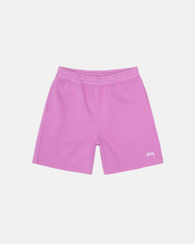 Férfi Stussy Stock Logo Sweatshort Sportnadrág Lila Magyarország | PQH-0626