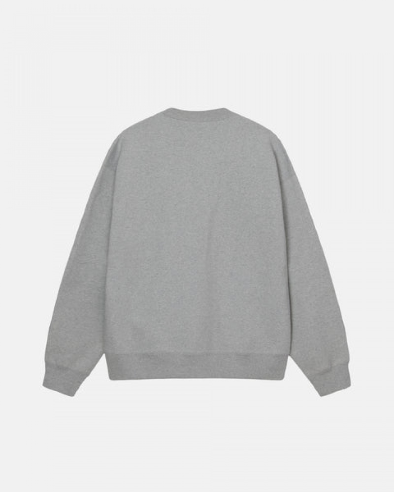 Férfi Stussy Fleece Crew Pulóverek Sötétszürke Magyarország | QDL-7805