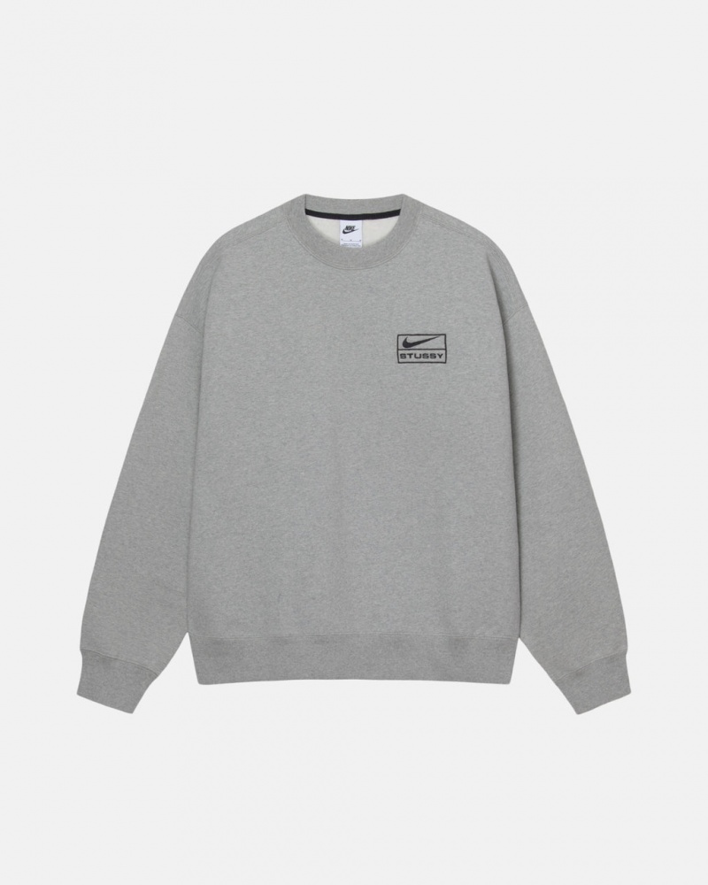 Férfi Stussy Fleece Crew Pulóverek Sötétszürke Magyarország | QDL-7805