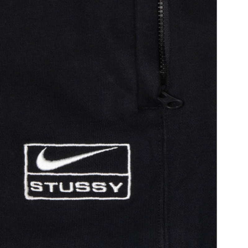 Férfi Stussy Stone Wash Fleece Pant Melegítő Nadrág Fekete Magyarország | CRD-4098