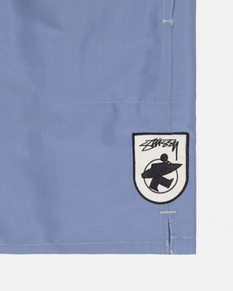 Férfi Stussy Surfman Patch Vizi Rövid Úszóruhák Kék Magyarország | TTJ-5952