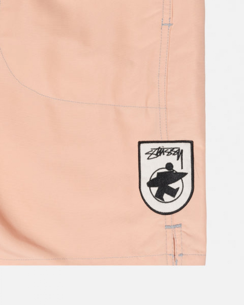 Férfi Stussy Surfman Patch Vizi Rövid Úszóruhák Világos Rózsaszín Magyarország | QZW-9167