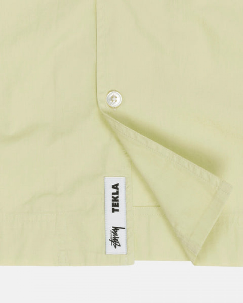 Férfi Stussy Tekla Poplin Pyjama Shirt Ingek Világos Zöld Magyarország | RGV-5579