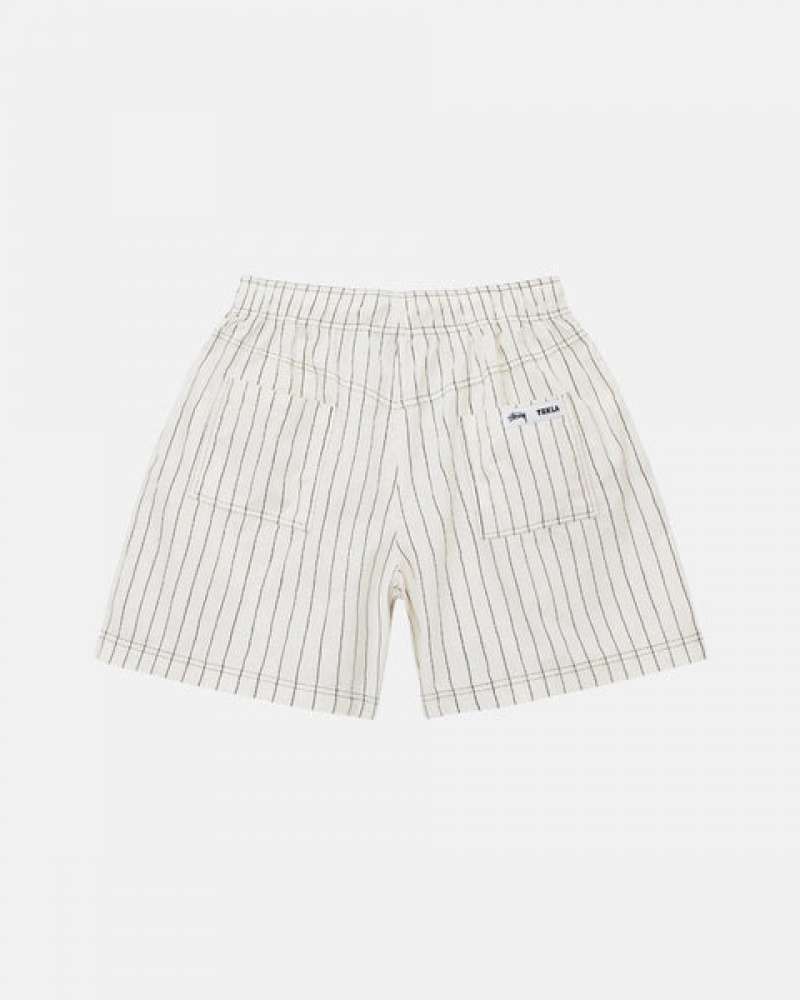 Férfi Stussy Tekla Poplin Pyjama Shorts Rövidnadrág Bézs Magyarország | UHF-4236