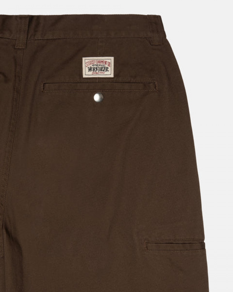 Férfi Stussy Workgear Trouser Twill Nadrág Barna Magyarország | TSU-7410