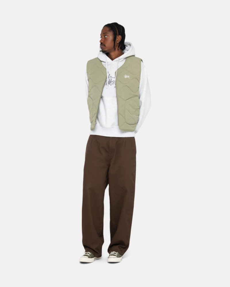 Férfi Stussy Workgear Trouser Twill Nadrág Barna Magyarország | TSU-7410