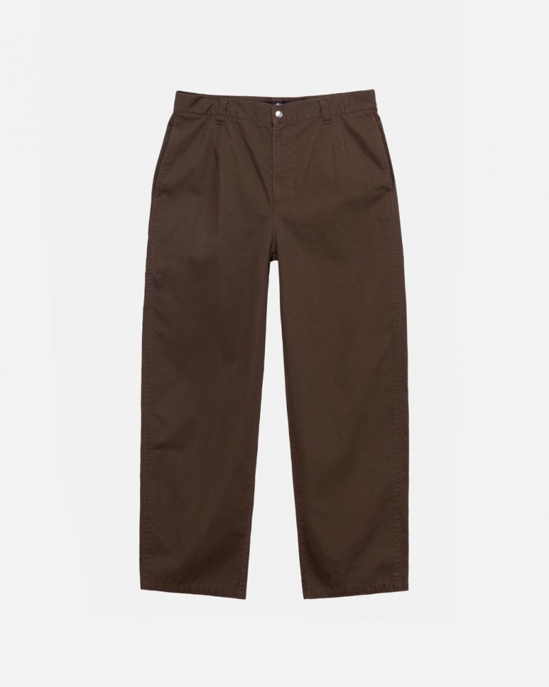 Férfi Stussy Workgear Trouser Twill Nadrág Barna Magyarország | TSU-7410