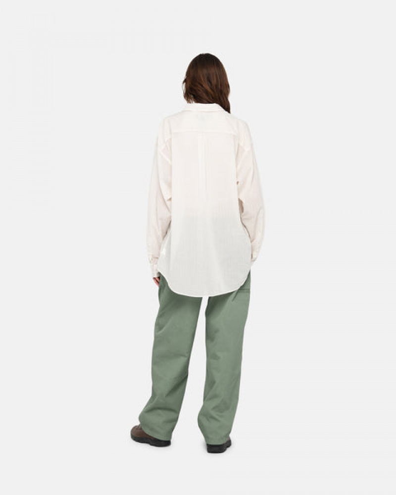 Férfi Stussy Workgear Trouser Twill Nadrág Zöld Magyarország | WEY-1084