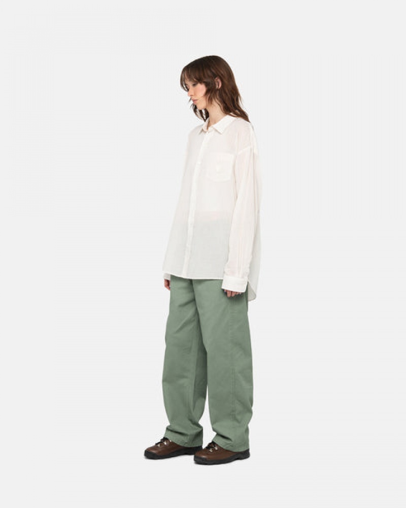 Férfi Stussy Workgear Trouser Twill Nadrág Zöld Magyarország | WEY-1084