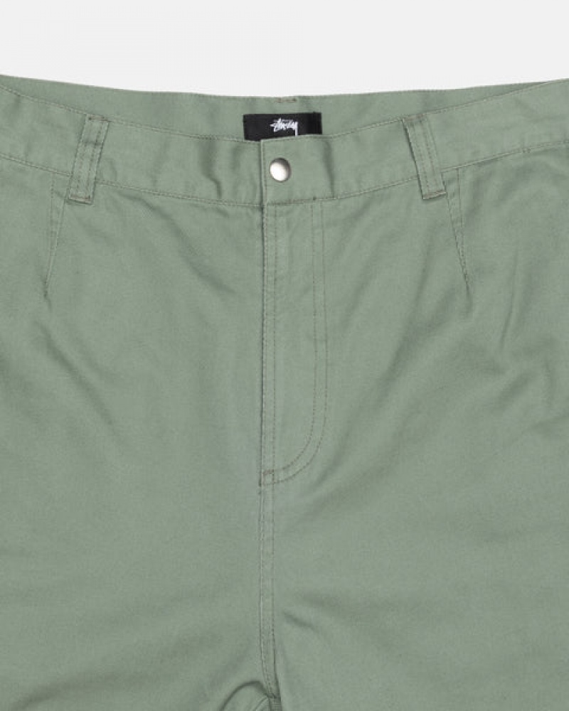 Férfi Stussy Workgear Trouser Twill Nadrág Zöld Magyarország | WEY-1084