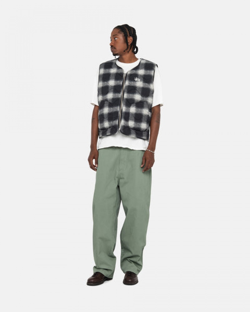 Férfi Stussy Workgear Trouser Twill Nadrág Zöld Magyarország | WEY-1084