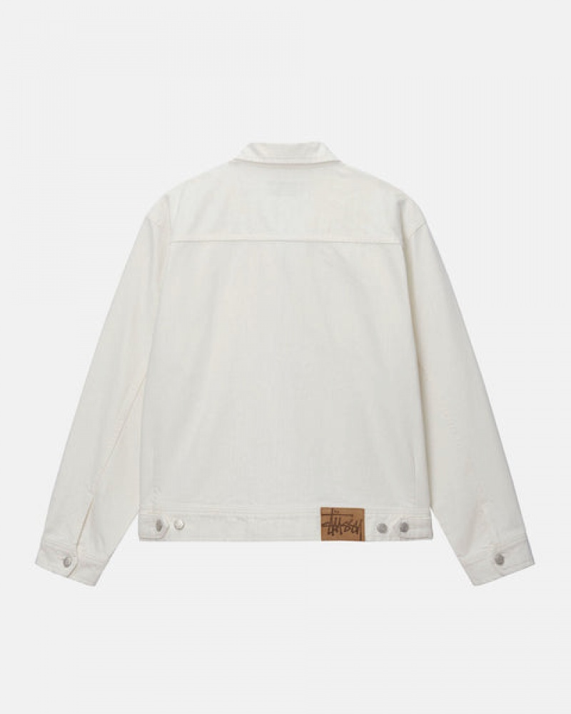 Férfi Stussy Zip Munka Jacket Overdyed Kabát Bézs Magyarország | CUY-7466