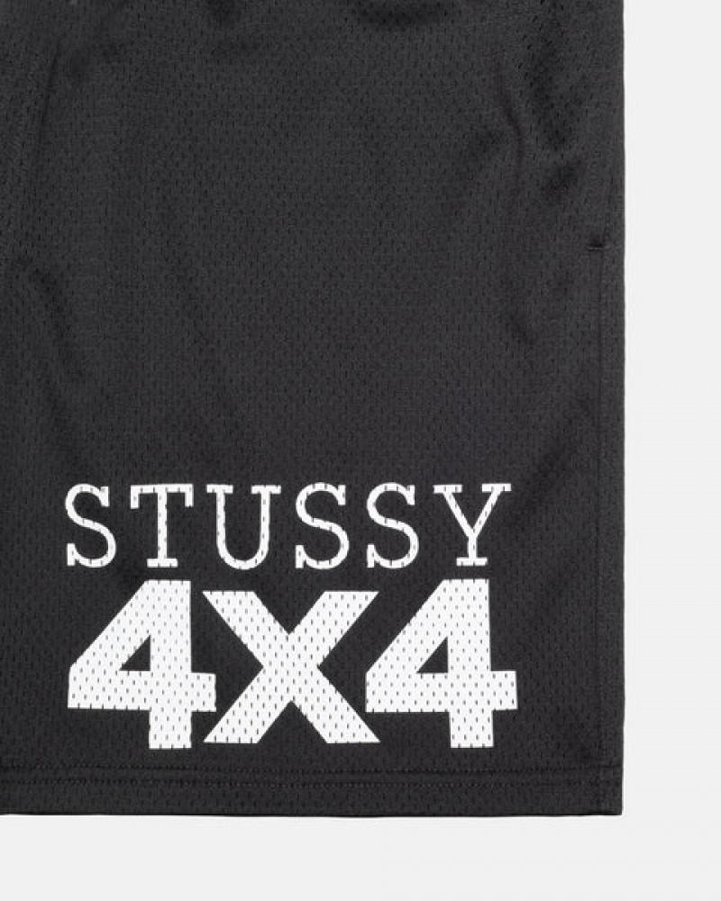 Női Stussy 4X4 Mesh Rövid Rövidnadrág Fekete Magyarország | NKD-9370