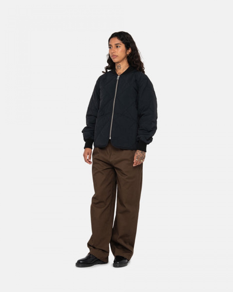 Női Stussy 8 Ball Steppelt Liner Jacket Kabát Fekete Magyarország | YDF-6921