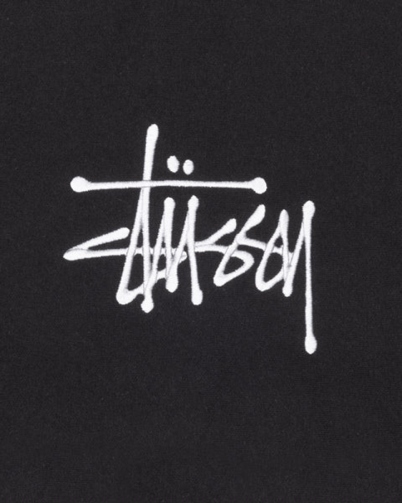 Női Stussy Basic Applique Hoodie Kapucnis Pulóver Fekete Magyarország | WBL-8036