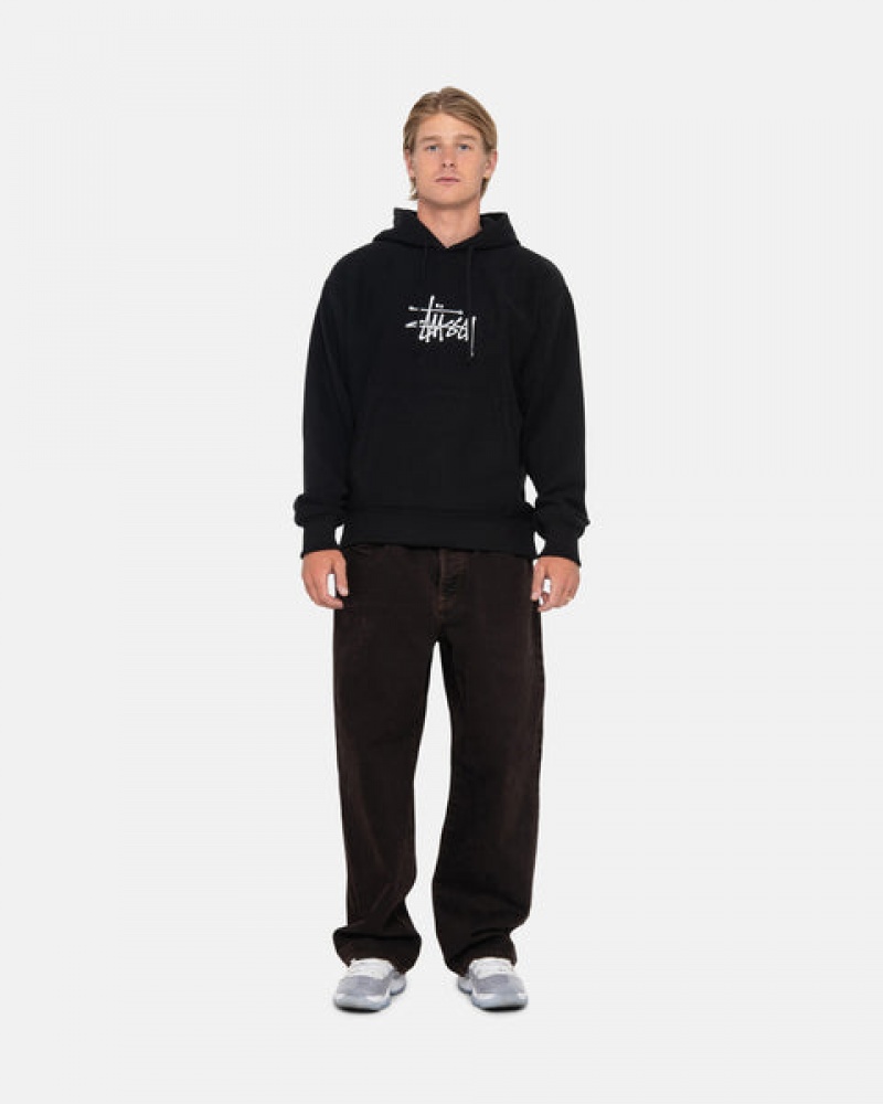 Női Stussy Basic Applique Hoodie Kapucnis Pulóver Fekete Magyarország | WBL-8036