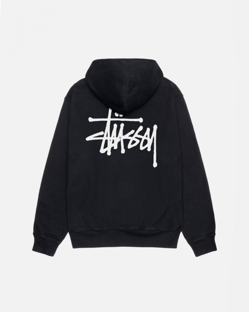 Női Stussy Basic Stüssy Pigment Dyed Hoodie Pulóverek Fekete Magyarország | WIP-6872