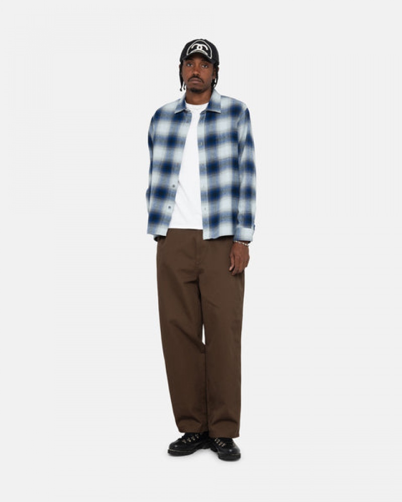 Női Stussy Bay Plaid Shirt Ingek Sötétkék Magyarország | MKG-7847