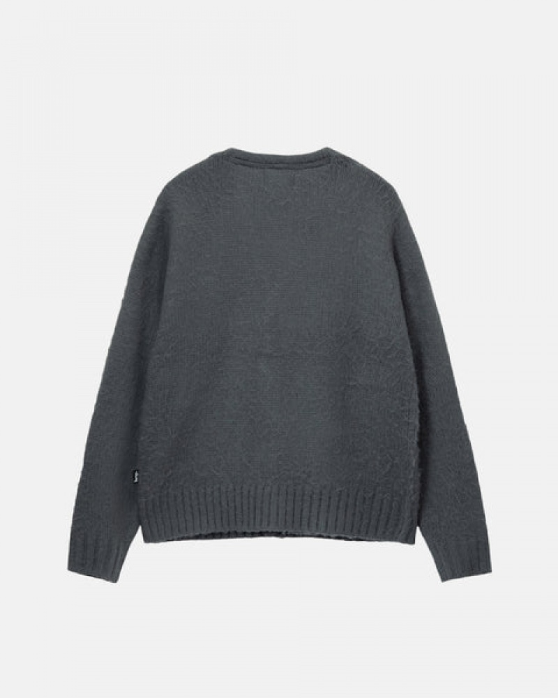 Női Stussy Brushed Cardigan Pulóverek Charcoal Magyarország | RAQ-8612