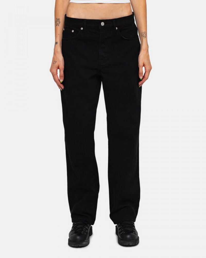 Női Stussy Classic Jean Overdyed Denim Fekete Magyarország | LIG-2939