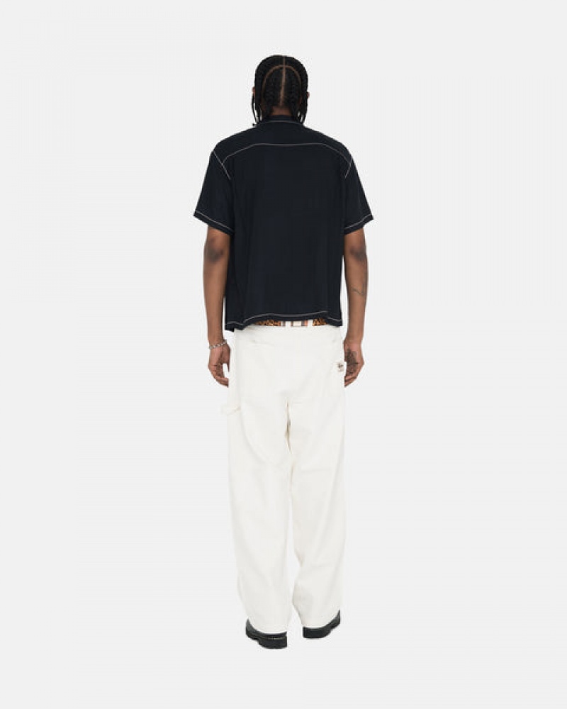 Női Stussy Contrast Pick Stitched Shirt Ingek Fekete Magyarország | GLU-4370