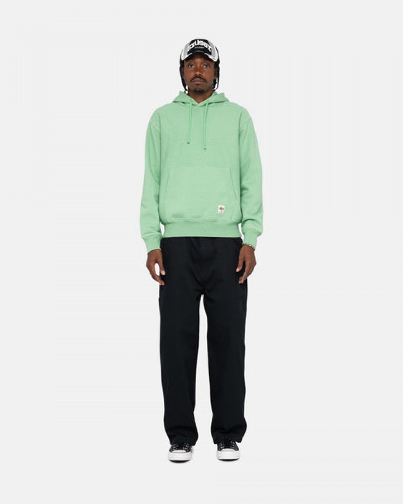 Női Stussy Contrast Stitch Label Hood Pulóverek Zöld Magyarország | ZHI-6220